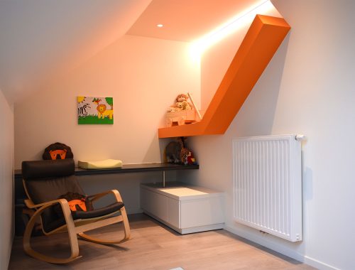 Oranje interieur van woning in Sint-Truiden